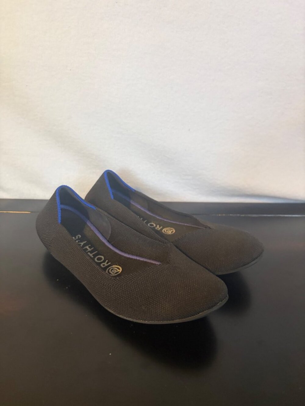 Rothys Black Round Toe Flats Womens